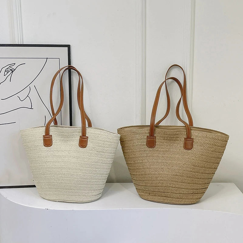 Braided Basket Shoulder Tote