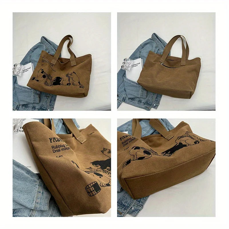 Canvas Animal Print Tote