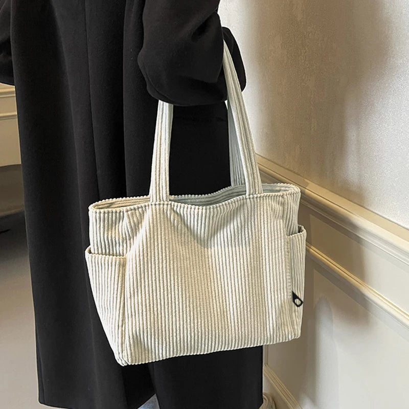 Trendy Corduroy Tote