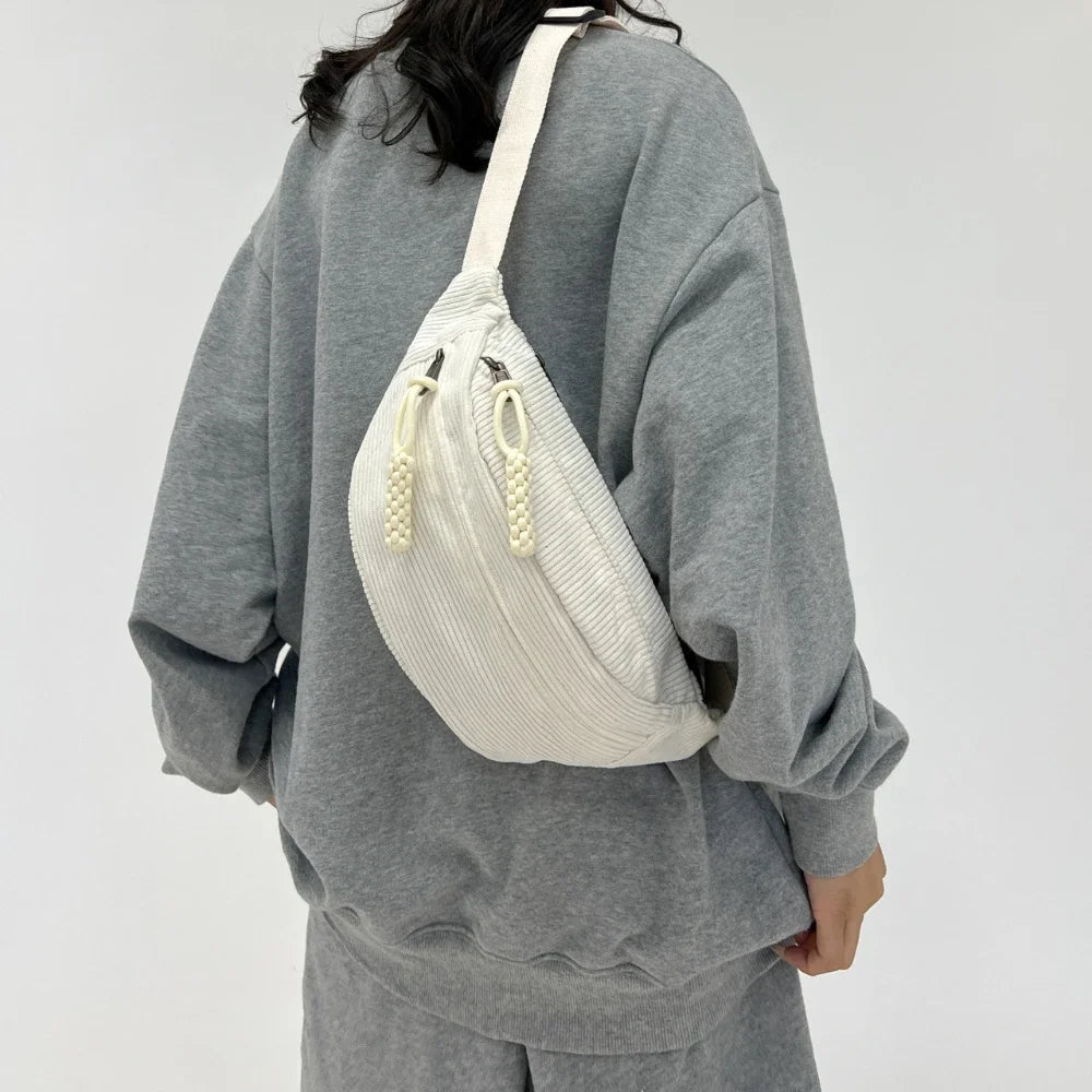 Oversized Corduroy Street Style Fanny