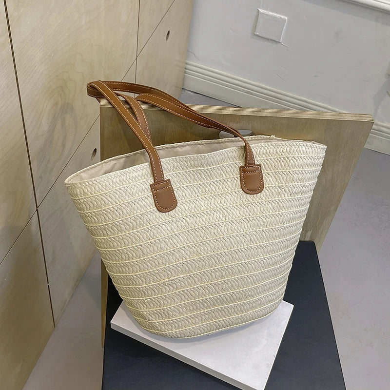 Braided Basket Shoulder Tote