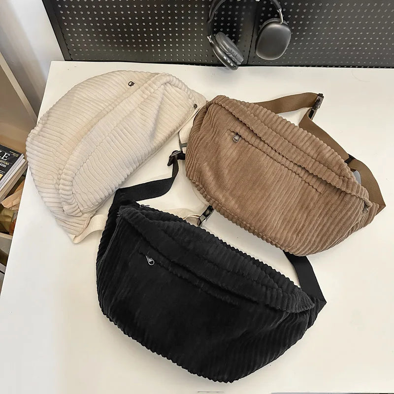 Oversized Corduroy Shoulder Fanny
