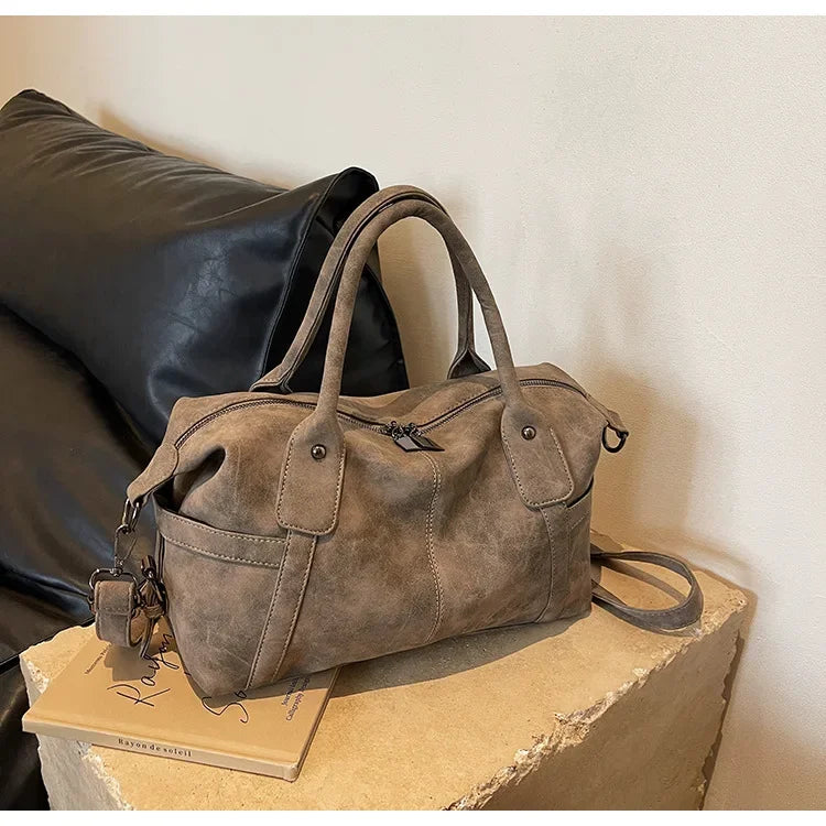 Duffle-Style Shoulder Bag