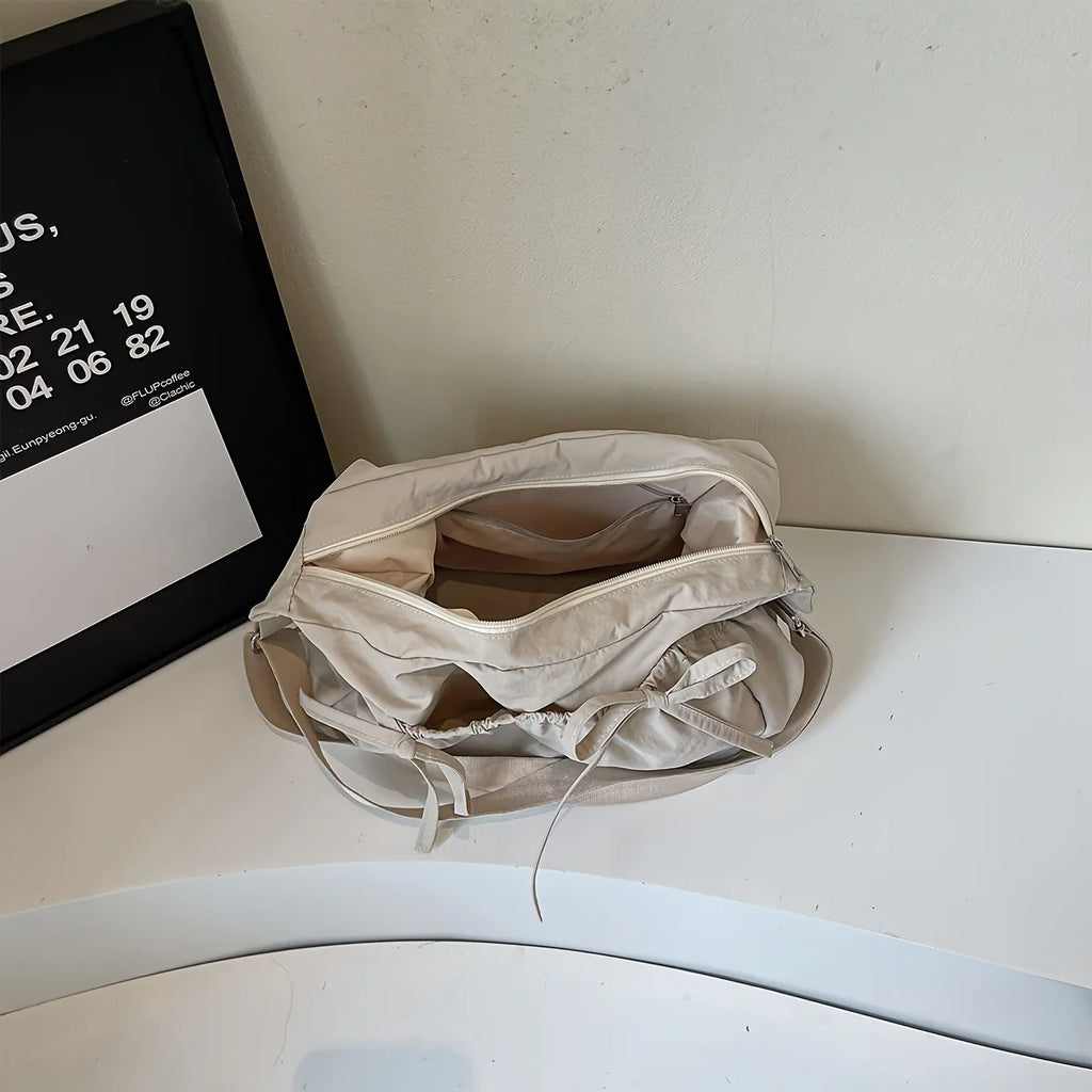 Rustic Bow Shoulder Tote Bag