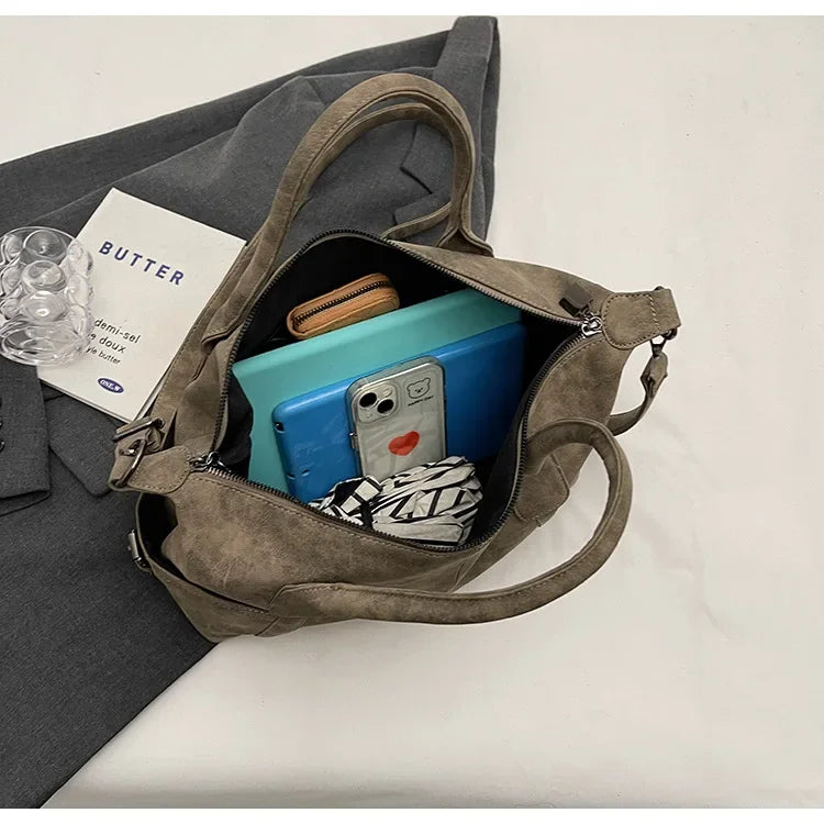 Duffle-Style Shoulder Bag