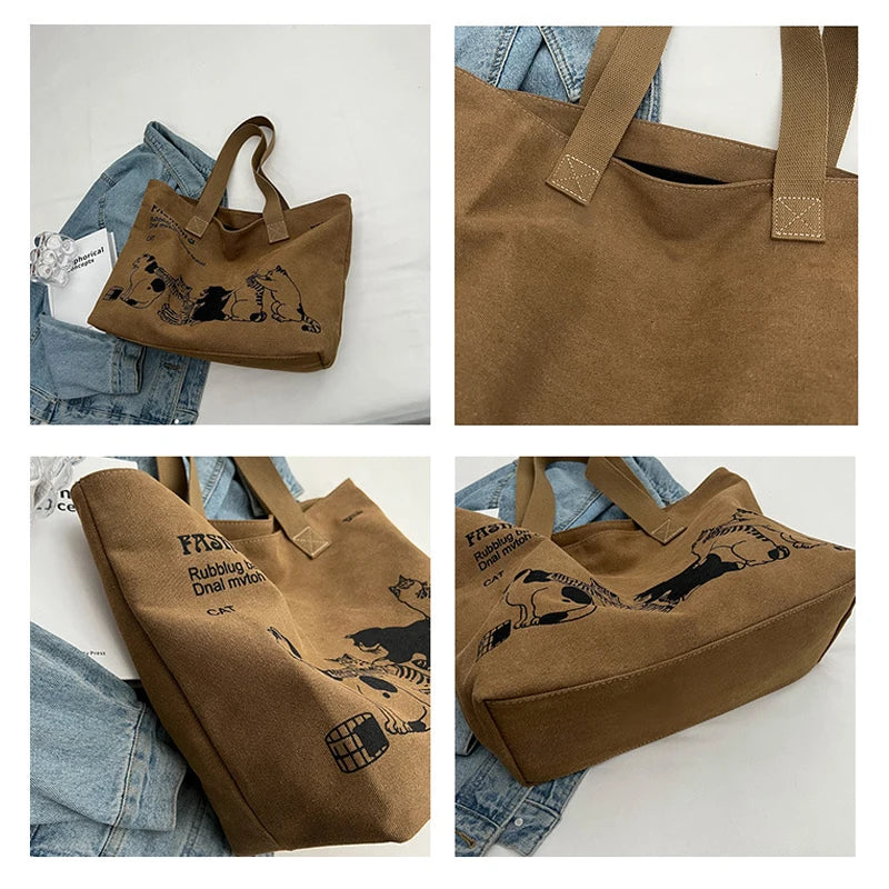 Canvas Animal Print Tote