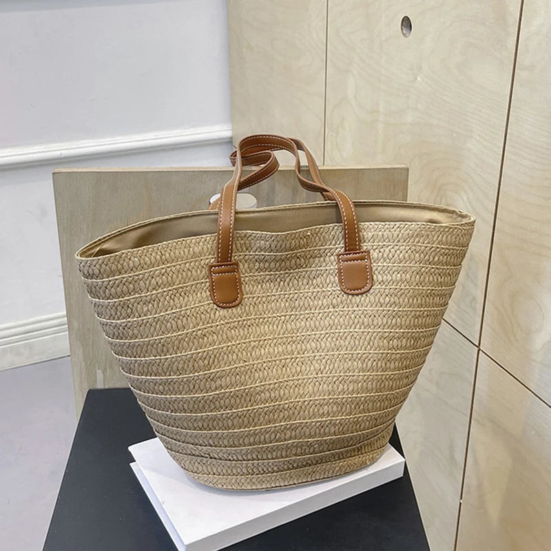 Braided Basket Shoulder Tote