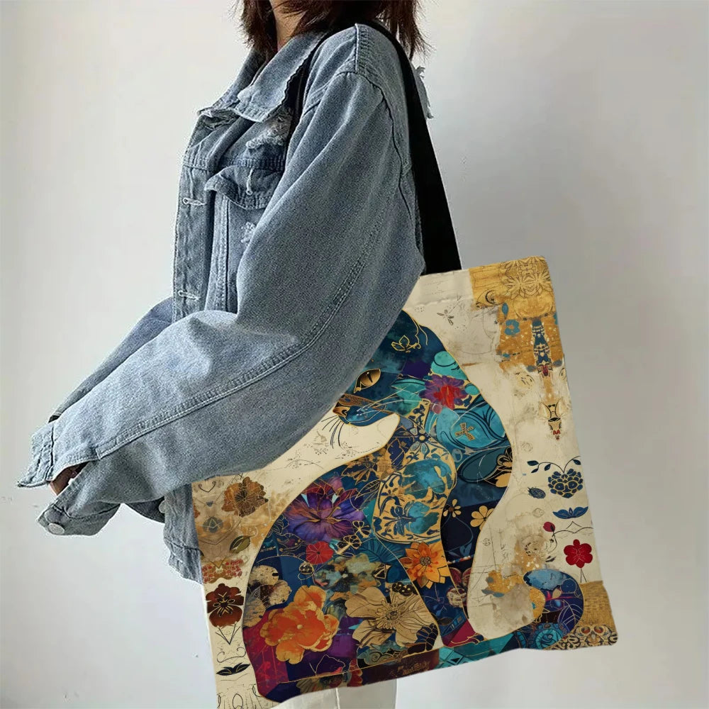 Cat Floral Tote