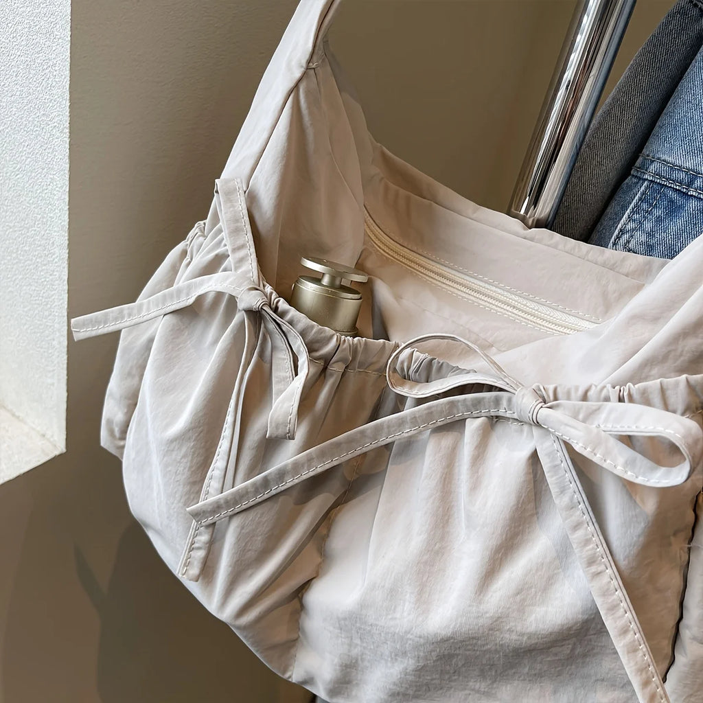 Rustic Bow Shoulder Tote Bag