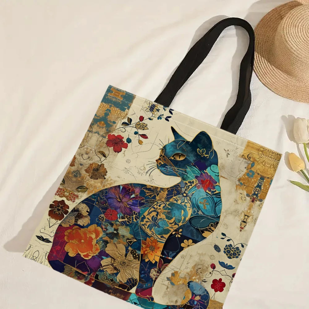 Cat Floral Tote