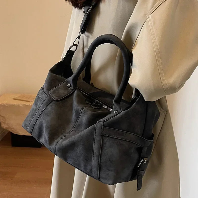 Duffle-Style Shoulder Bag