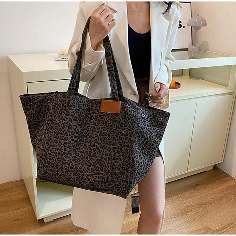 Vintage Leopard Print Tote