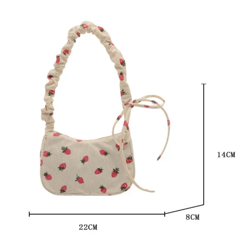 Underarm Strawberry Print Tote