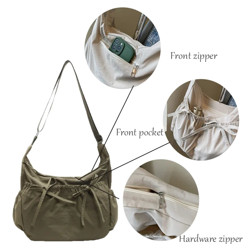 Rustic Bow Shoulder Tote Bag