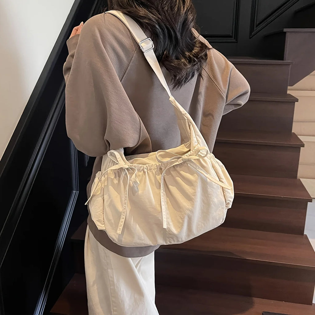 Rustic Bow Shoulder Tote Bag