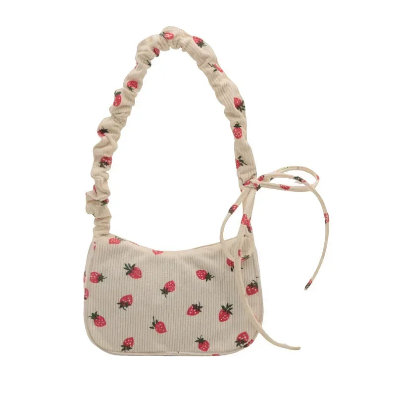 Underarm Strawberry Print Tote