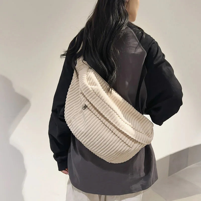 Oversized Corduroy Shoulder Fanny