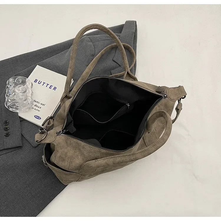 Duffle-Style Shoulder Bag