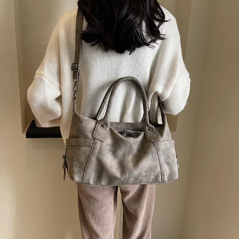 Duffle-Style Shoulder Bag