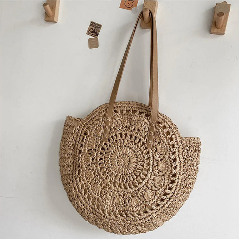 Round Straw Tote