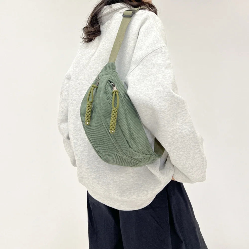 Oversized Corduroy Street Style Fanny
