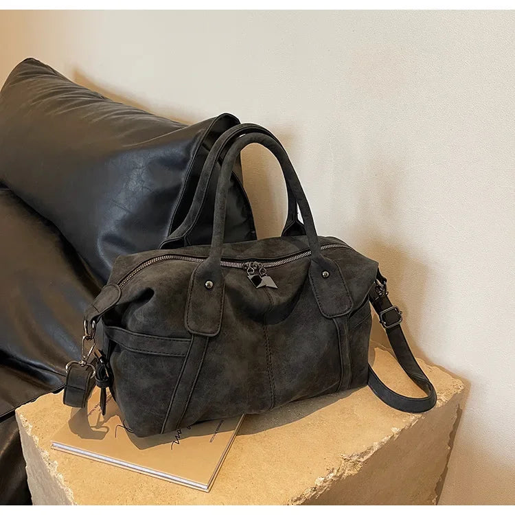 Duffle-Style Shoulder Bag