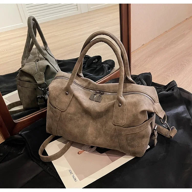 Duffle-Style Shoulder Bag