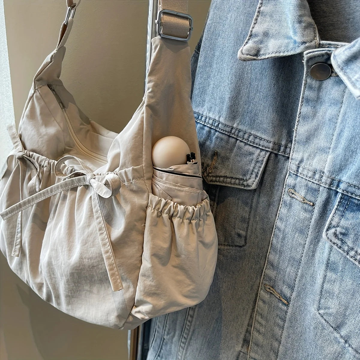 Rustic Bow Shoulder Tote Bag