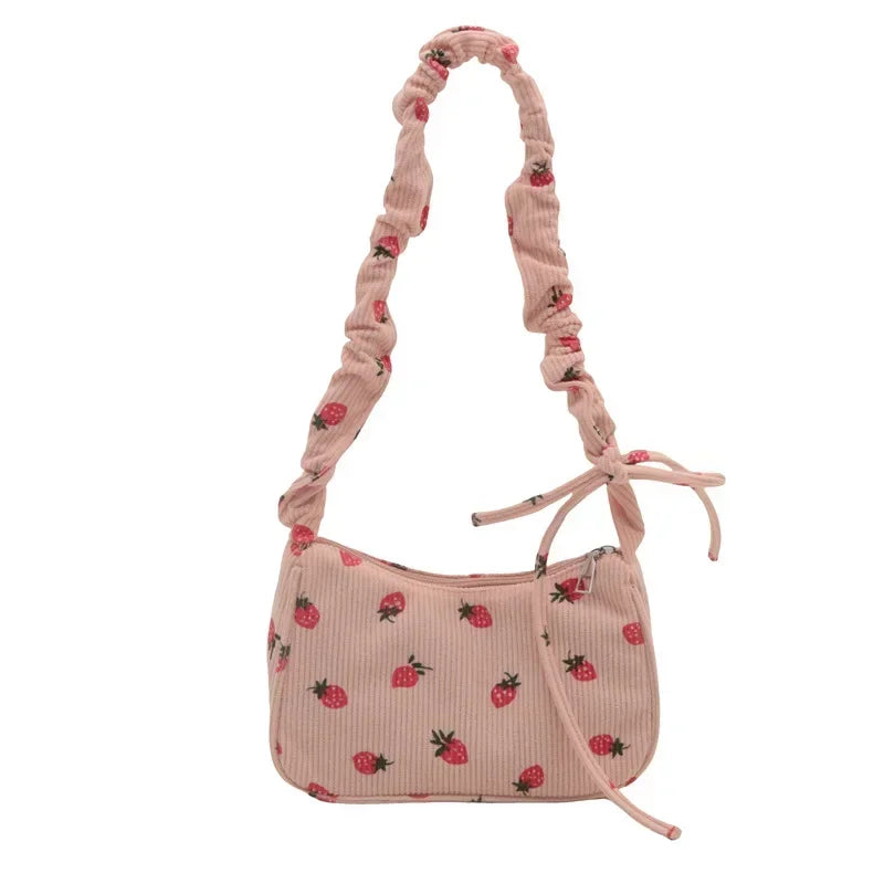 Underarm Strawberry Print Tote
