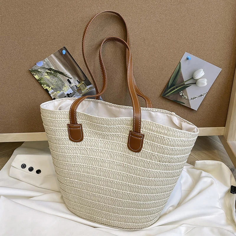 Braided Basket Shoulder Tote
