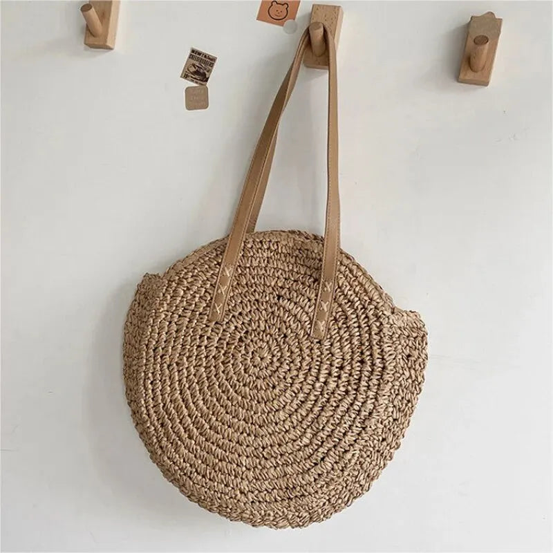 Round Straw Tote