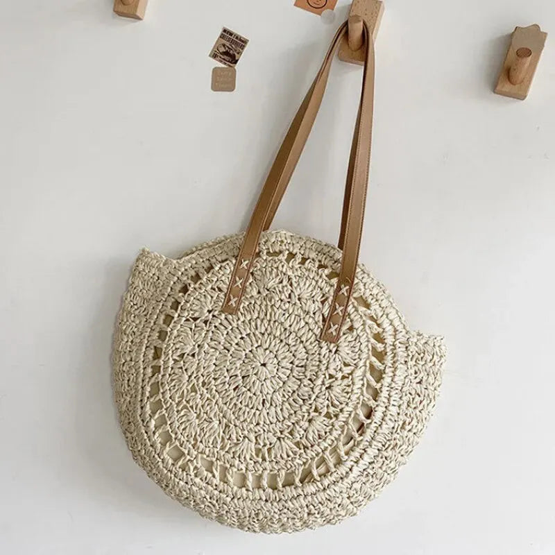 Round Straw Tote