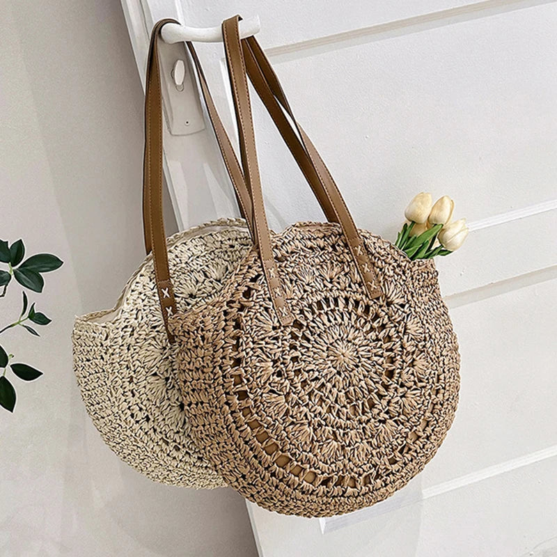 Round Straw Tote