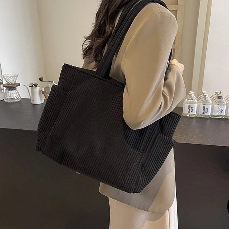 Trendy Corduroy Tote
