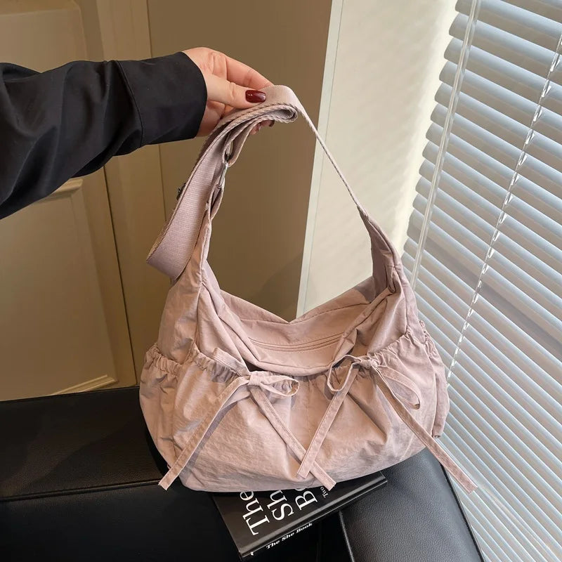 Rustic Bow Shoulder Tote Bag