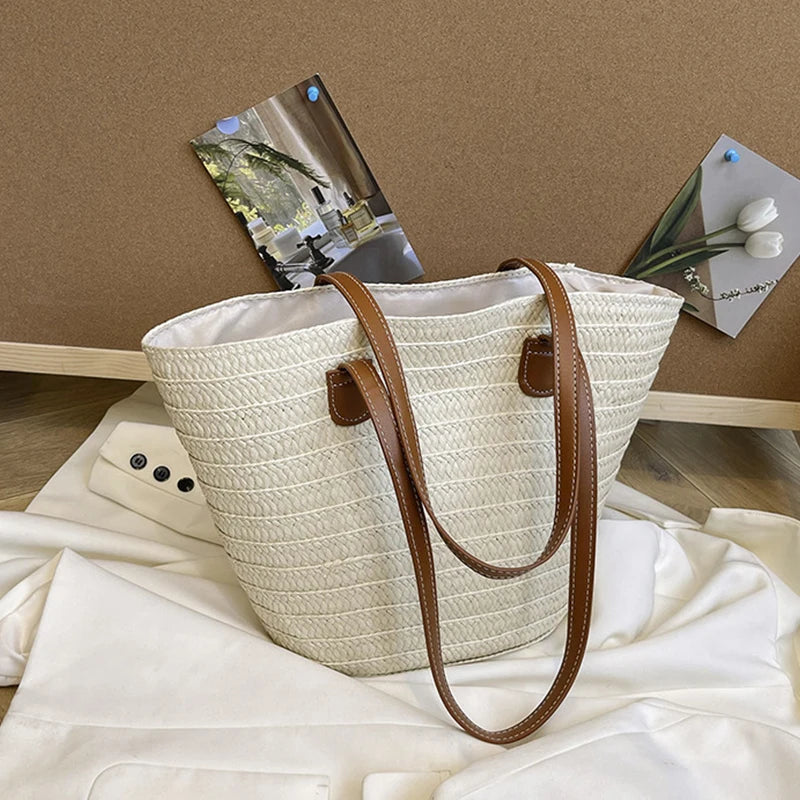 Braided Basket Shoulder Tote