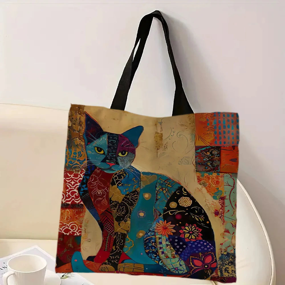 Cat Floral Tote