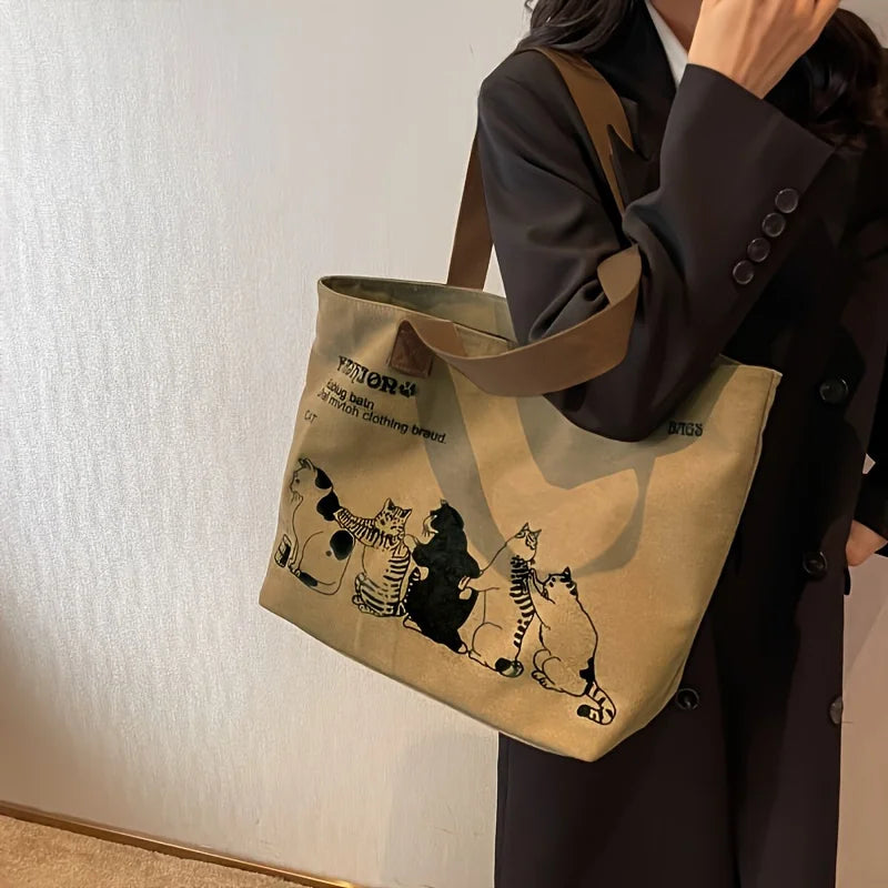 Canvas Animal Print Tote