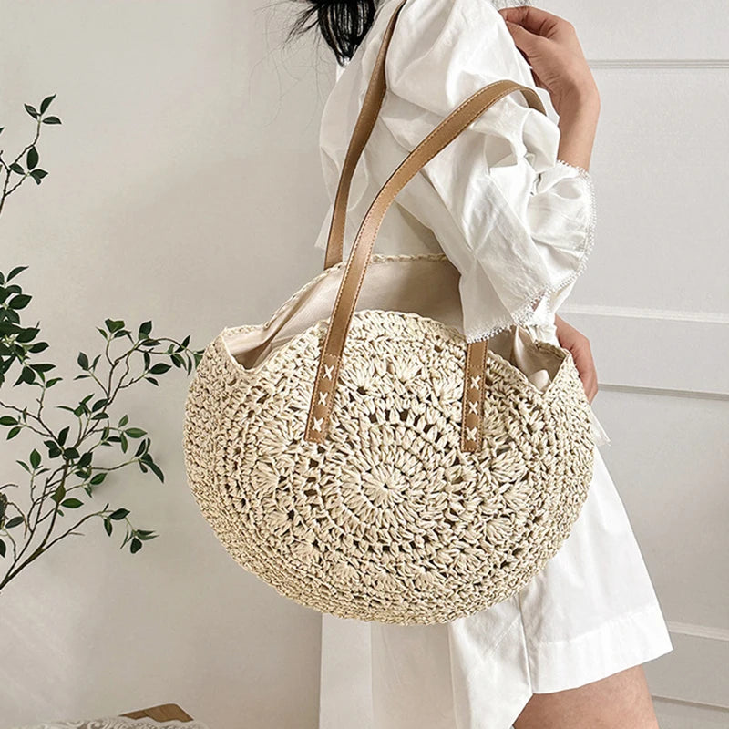 Round Straw Tote