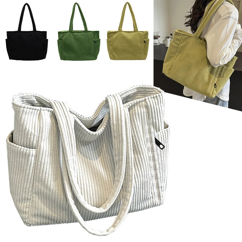 Trendy Corduroy Tote