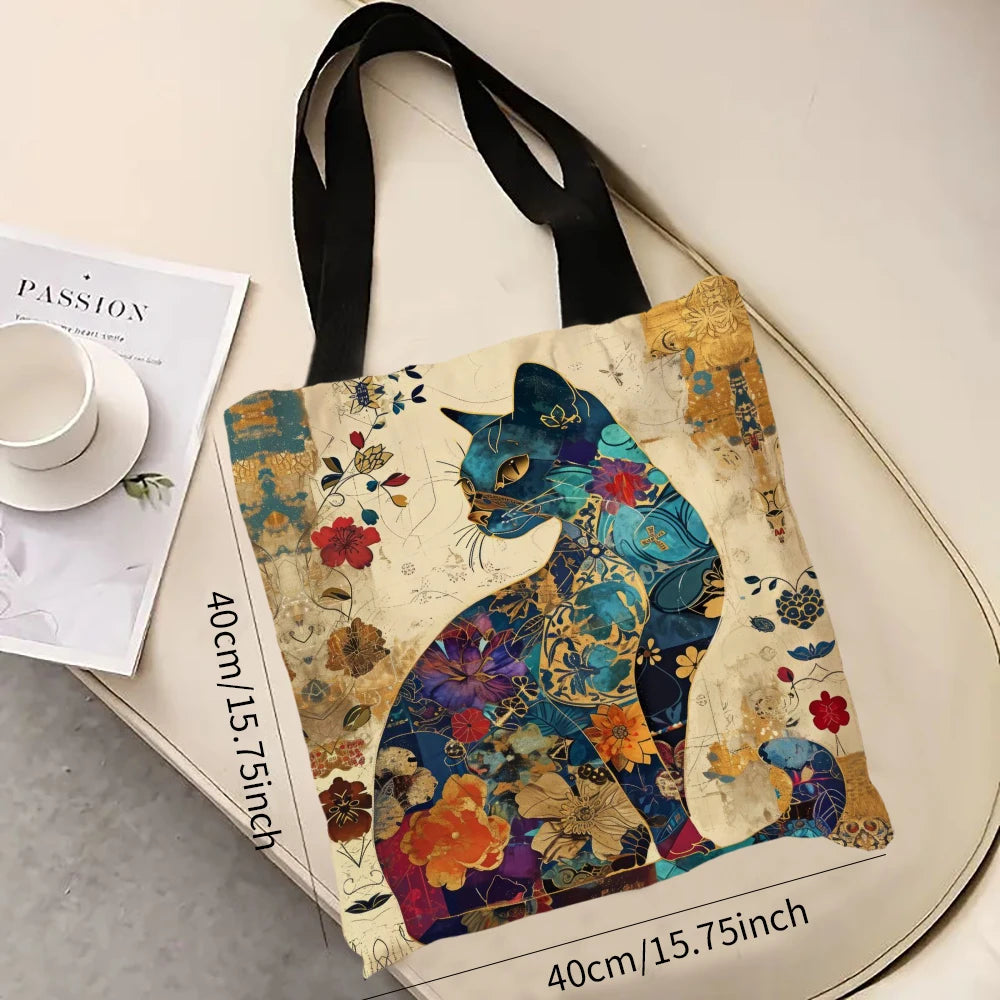 Cat Floral Tote