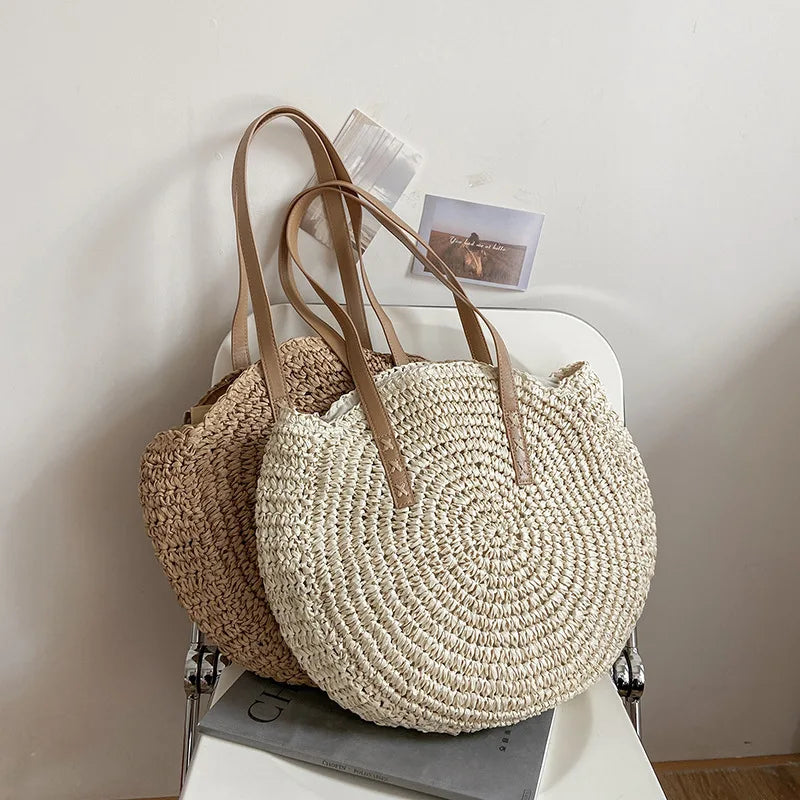 Round Straw Tote