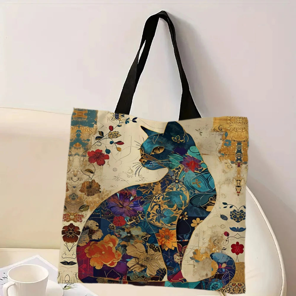 Cat Floral Tote